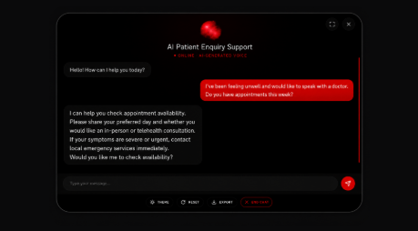 PluginChatBot answering a routine patient question from approved clinic information