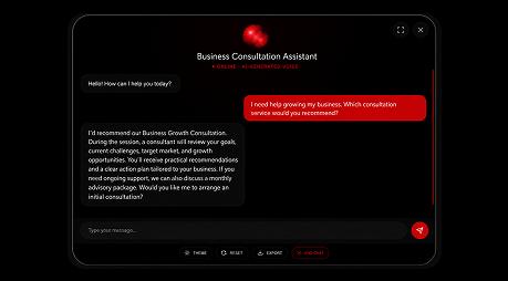 AI chatbot recommending a service based on a customer's needs