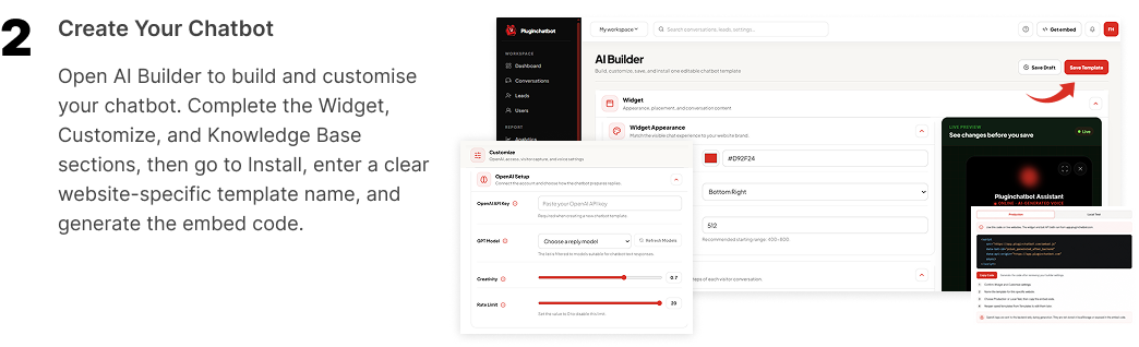 Step 2: Create your chatbot in the PluginChatBot AI Builder