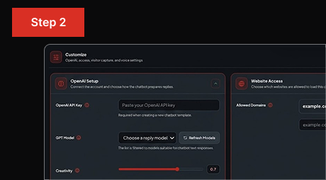 Configuring the AI model, persona, and business knowledge
